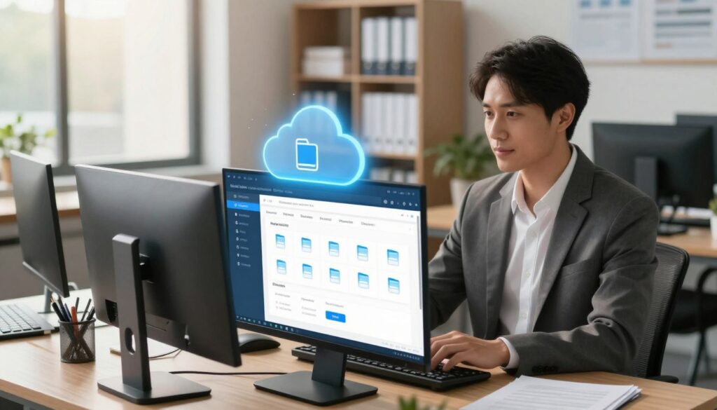 Cloud data backup services protecting business files and documents