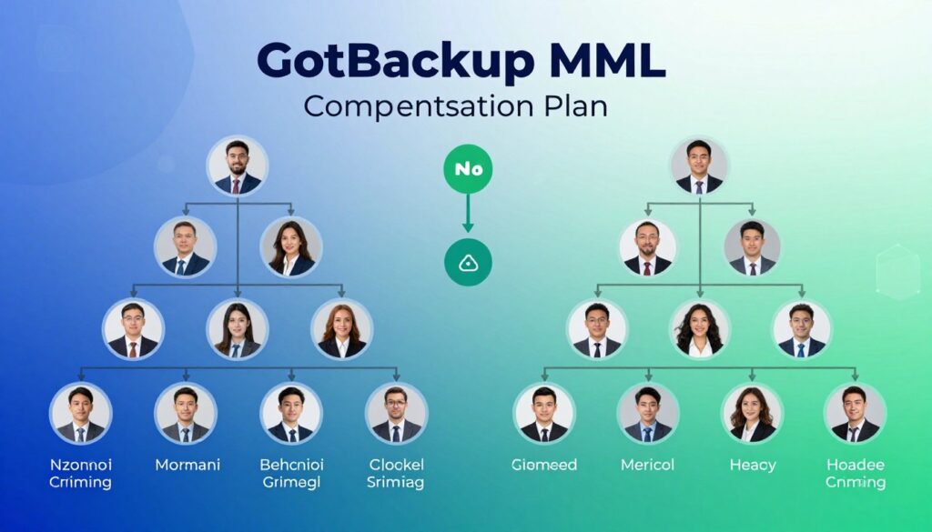 GotBackup MLM compensation plan and binary system diagram
