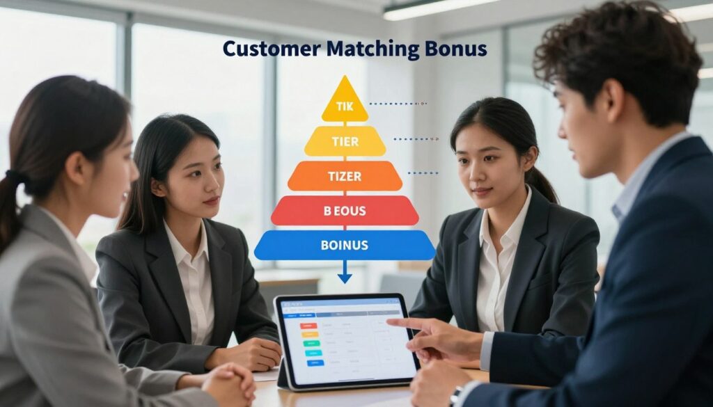 Visual guide to the Customer Matching Bonus structure and team growth Visual guide to the Customer Matching Bonus structure and team growth