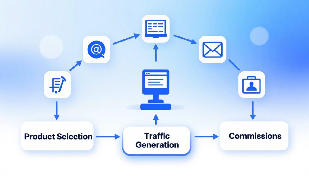 affiliate marketing passive income strategy diagram
