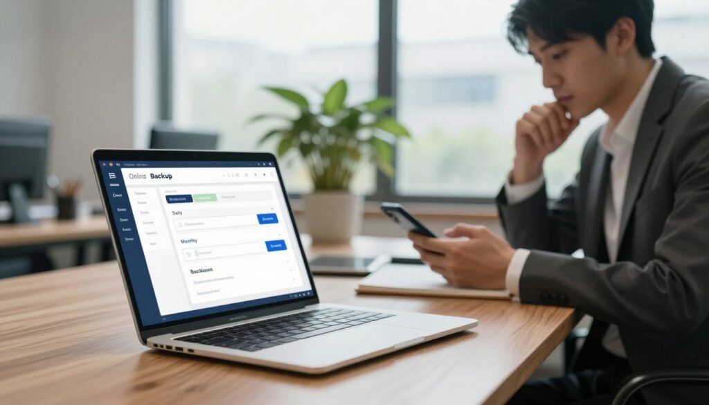configure online backup software schedule