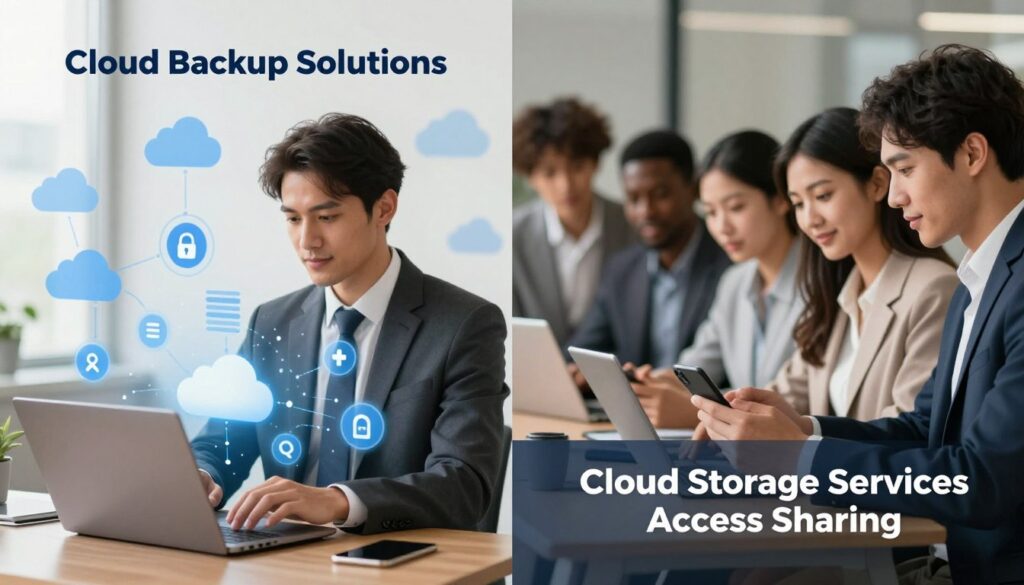 cloud backup solutions vs cloud storage services access sharing
