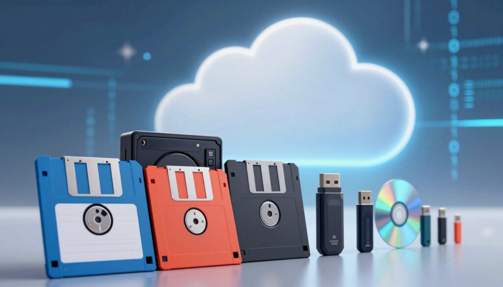 evolution of data storage from floppy disks to cloud backup