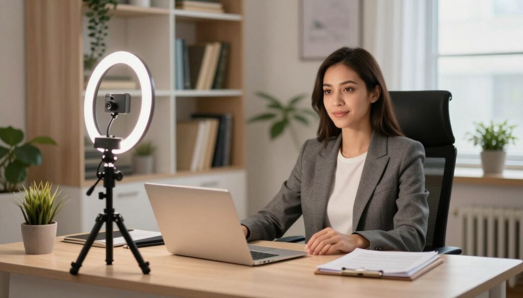 professional video interview setup at home