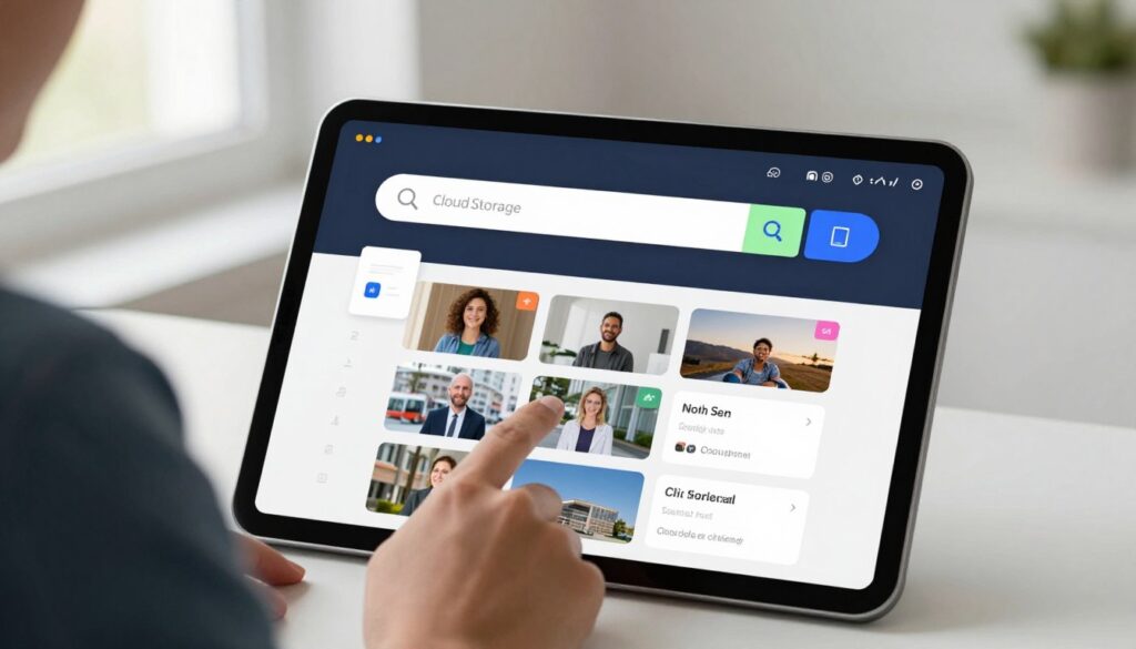 accessible cloud storage search interface