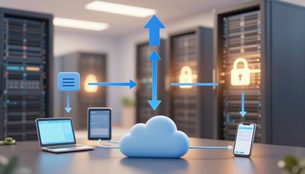 how cloud storage works diagram