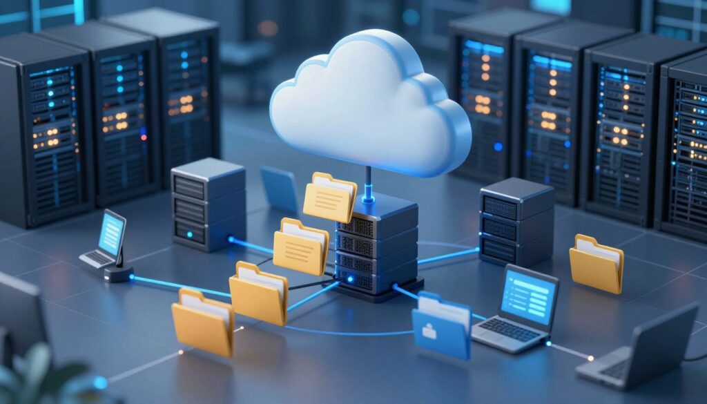 how does cloud storage work diagram