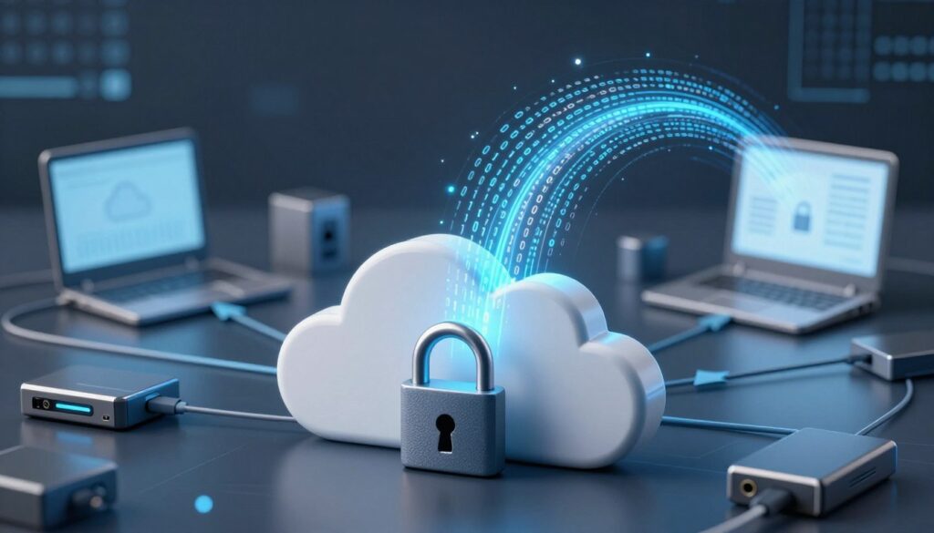 secure cloud backup encryption diagram